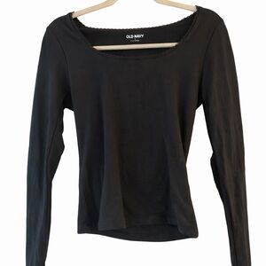 Old Navy Classic Black Long Sleeve Top